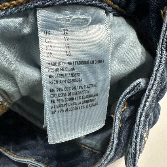 American Eagle Shorts Jean Super Stretch Womens 12 Denim Cuffed Short - Picture 6 of 8